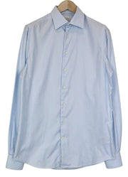SUITSUPPLY Traveller Men's Shirt 39L/15 1/2L Slim Blue Cotton Long Sleeve