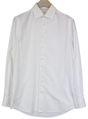 SUITSUPPLY Traveller Men's Shirt 39/15 1/2 Slim White Cotton Long Sleeve