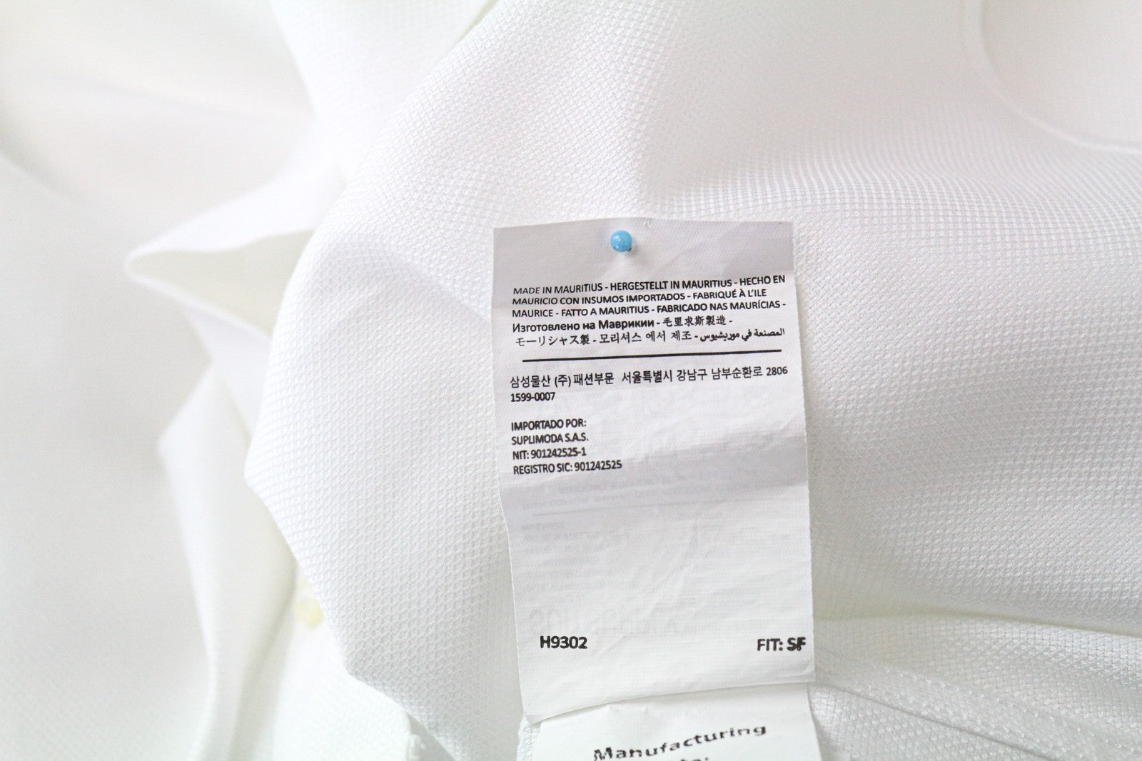 SUITSUPPLY Traveller Men's Shirt 39/15 1/2 Slim White Cotton Long Sleeve