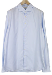 SUITSUPPLY Men's Shirt 45L/17 3/4L Extra Slim Blue Striped Pure Cotton Shirt