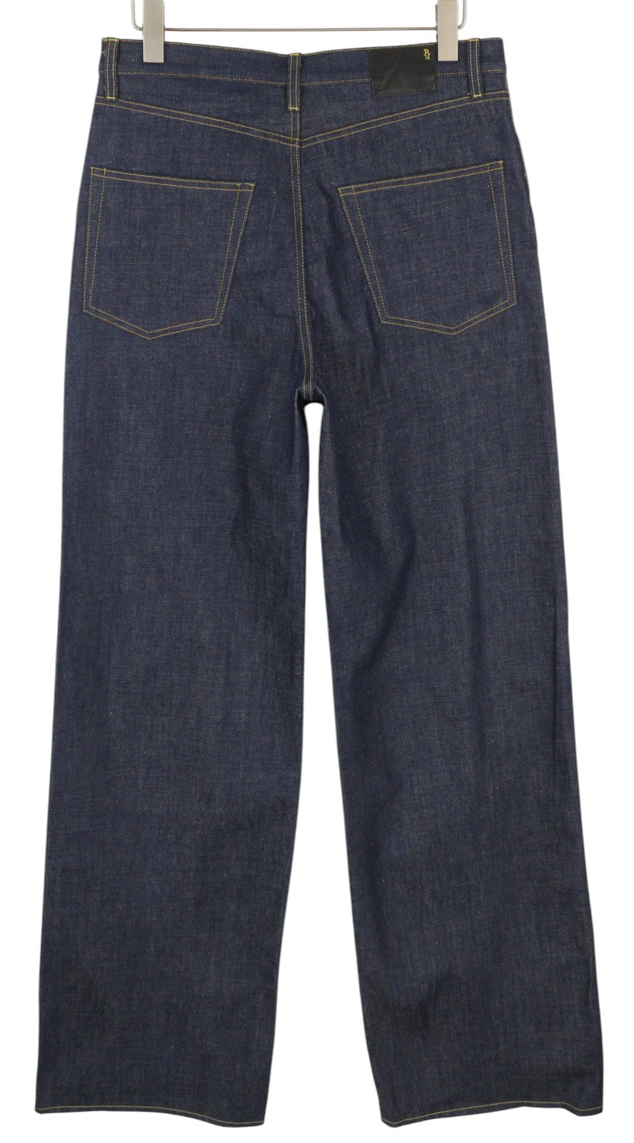 R13 Lisa Baggy Women Jeans 27 Bain Blue Denim Straight Fit Zip Fly Denim Long