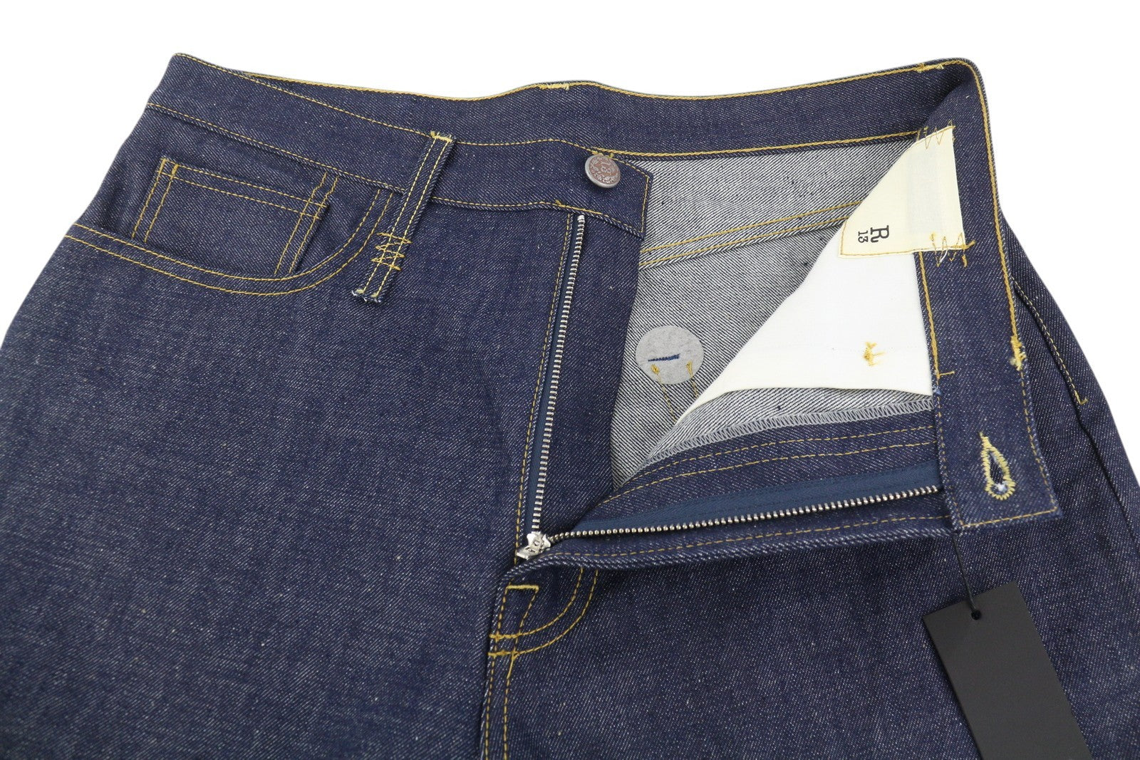 R13 Lisa Baggy Women Jeans 27 Bain Blue Denim Straight Fit Zip Fly Denim Long