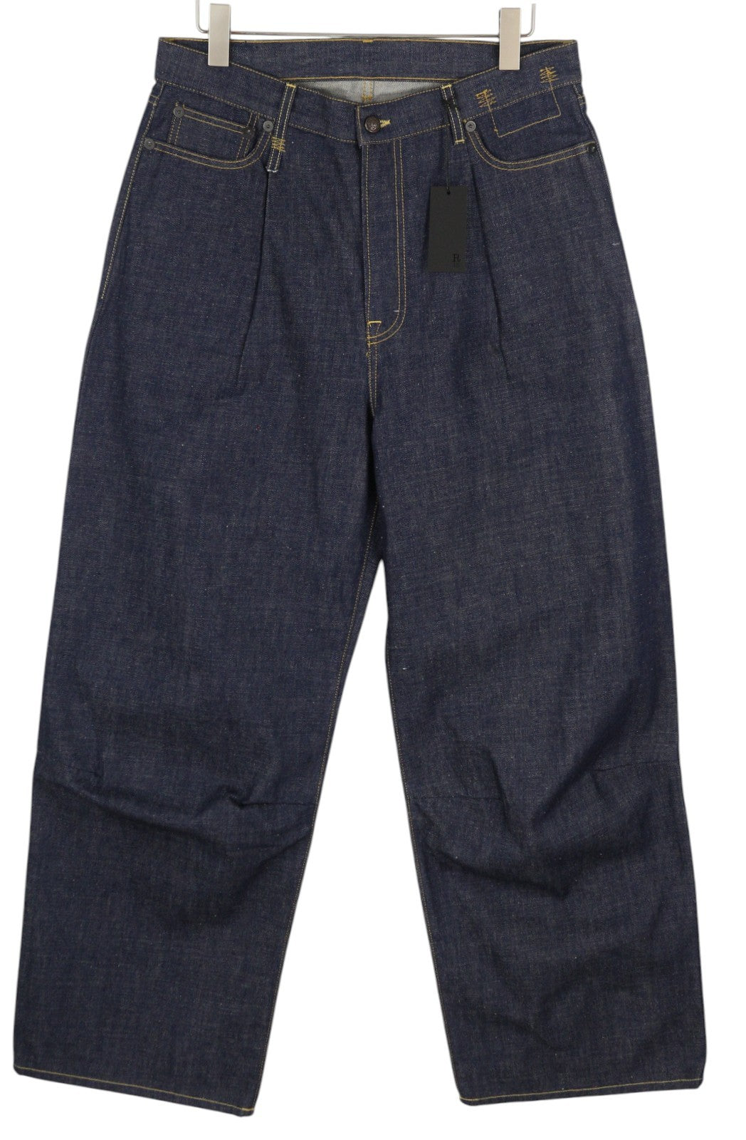 R13 Wayne Articulated Knee Women Jeans 31 Hester Blue Pleated Loose Baggy Denim