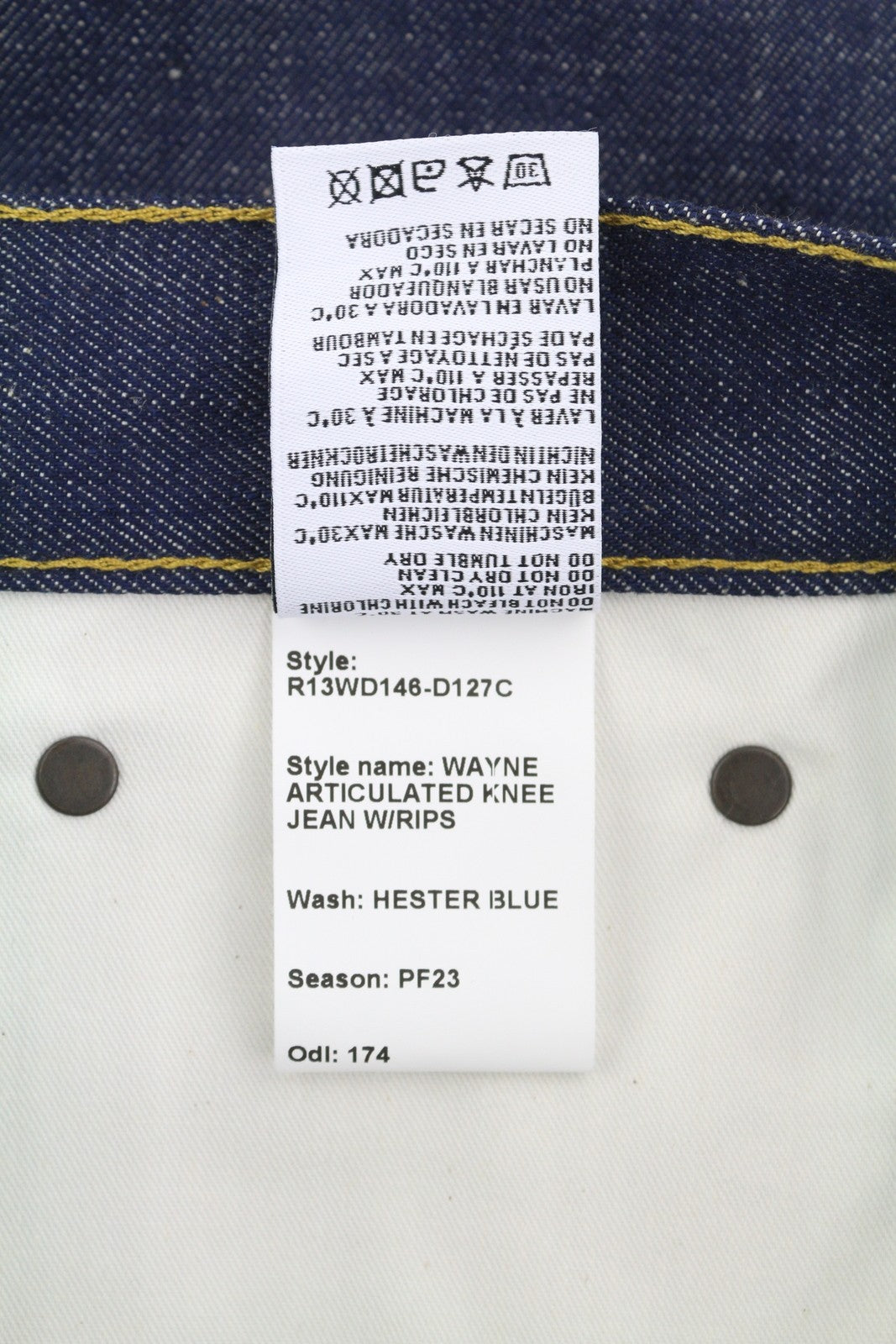 R13 Wayne Articulated Knee Women Jeans 31 Hester Blue Pleated Loose Baggy Denim