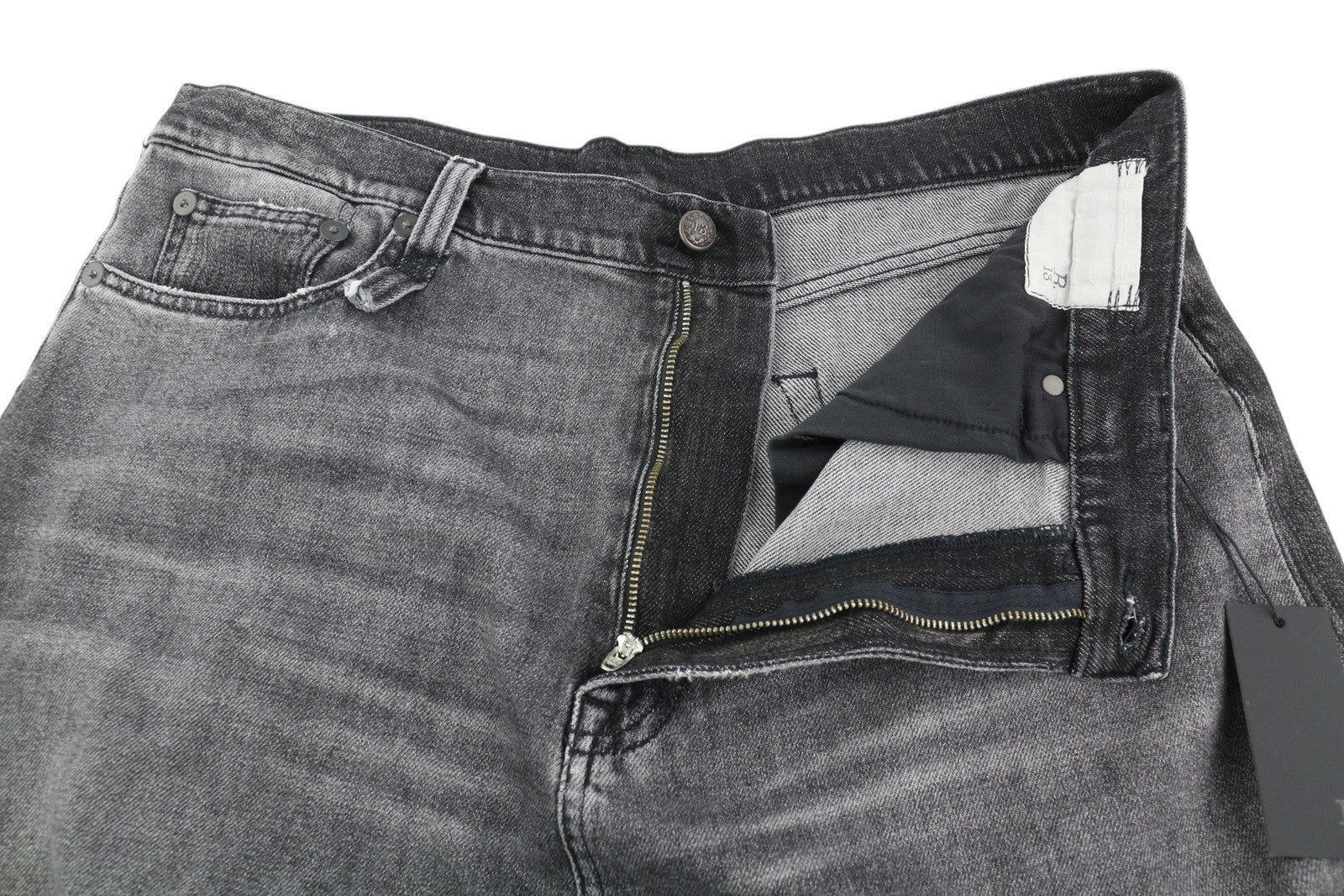 R13 Jesse Women Jeans 38 Vintage Grey Drop Crotch Loose Fit Baggy Dark Denim