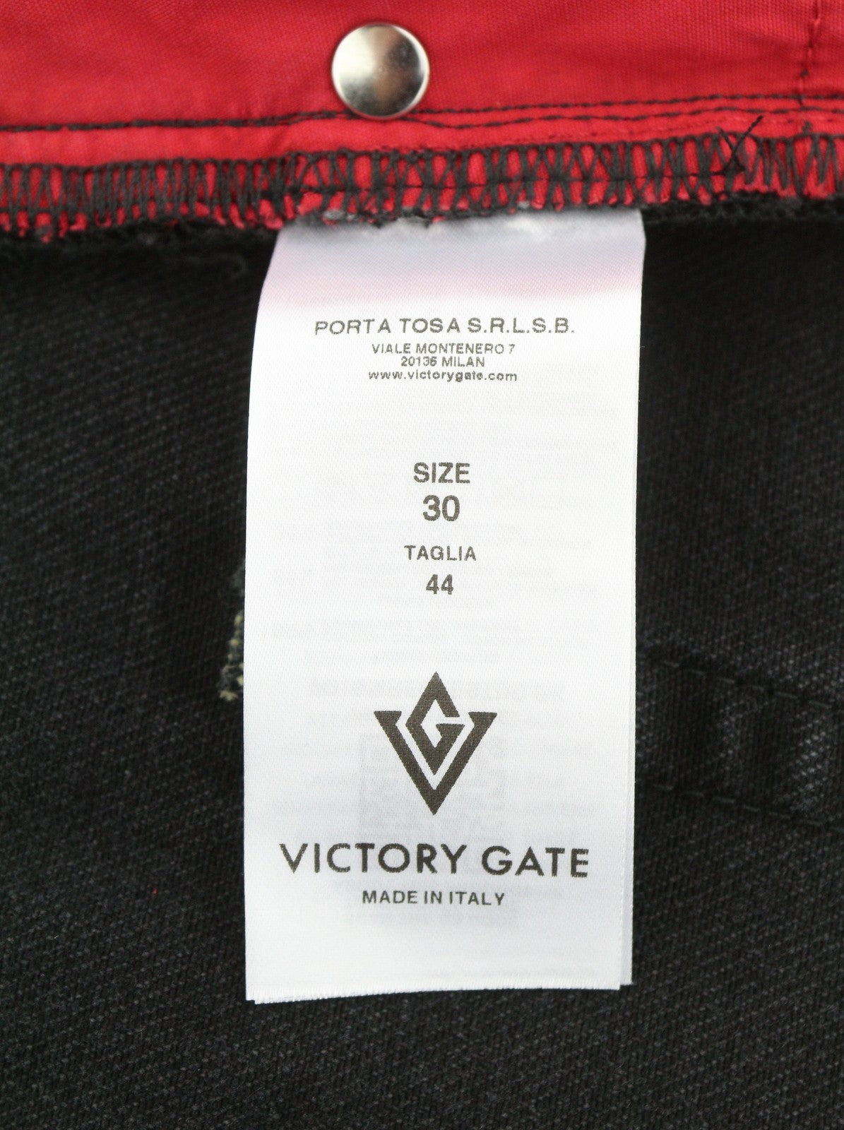 VICTORY GATE Denim Regular Fit Black Collection Studs Men Jeans W30 Faded RRP650