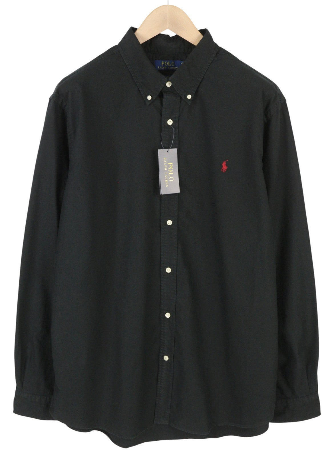 RALPH LAUREN Core Replen Men Shirt 2XL Black Custom Fit Button-Down RRP149