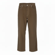 LE PERE Wide Leg Men Trousers W36 Tan Corduroy Button Fly FW25/26