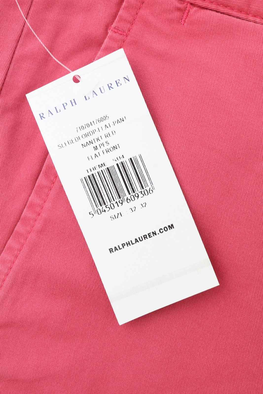 RALPH LAUREN Men Trousers W32/L32 Pink Stretch Slim Chino Zip Fly Logo RRP179