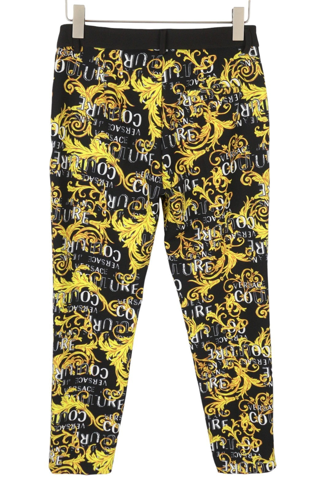 VERSACE JEANS COUTURE Cady Bistretch Print Logo Women Trousers W26 Ankle RRP350