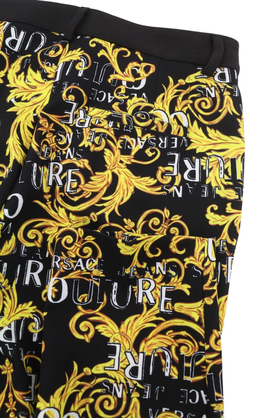 VERSACE JEANS COUTURE Cady Bistretch Print Logo Women Trousers W26 Ankle RRP350