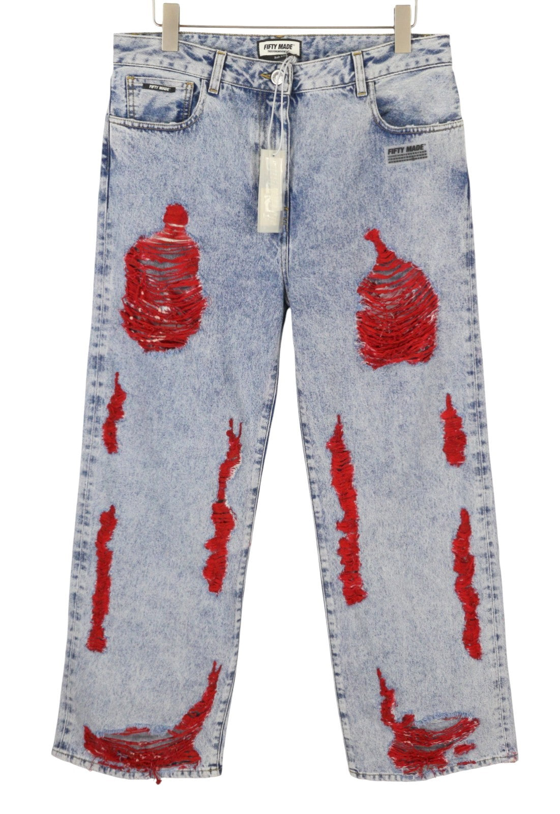 THE GIVING MOVEMENT Fifty Made Women Jeans W32 Blue Distress Limited Edition