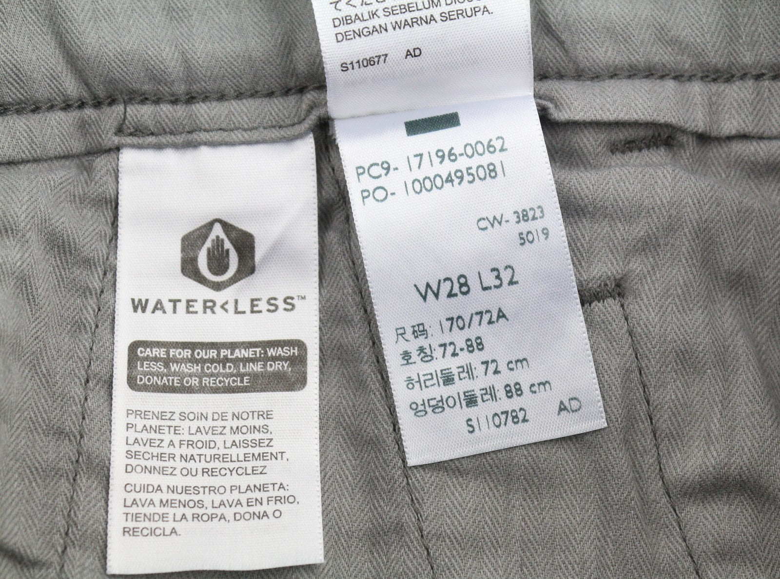 LEVI'S XX Chino Men Trousers W28/L32 Grey Big E Taper Stretch Zip Fly