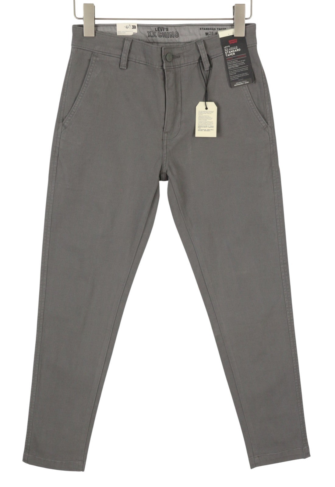 LEVI'S XX Chino Men Trousers W28/L32 Grey Big E Taper Stretch Zip Fly