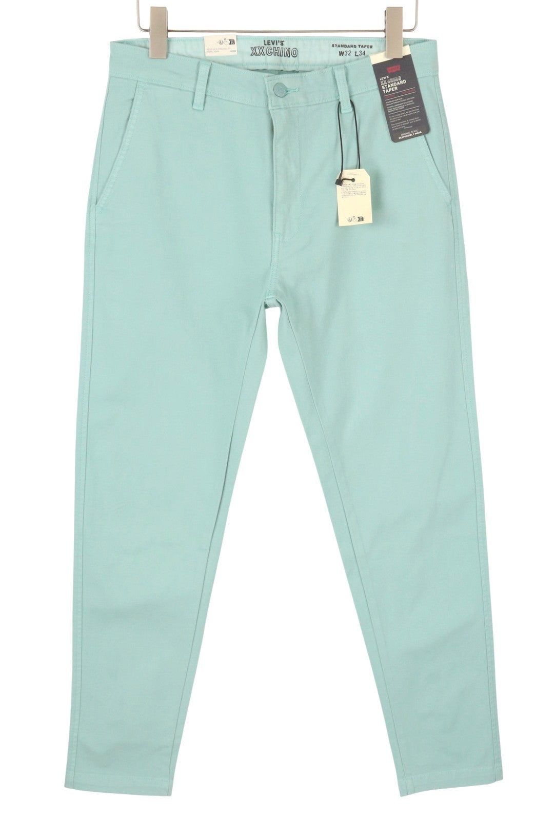 LEVI'S XX Chino Men Trousers W32/L34 Blue Big E Taper Stretch Zip Fly