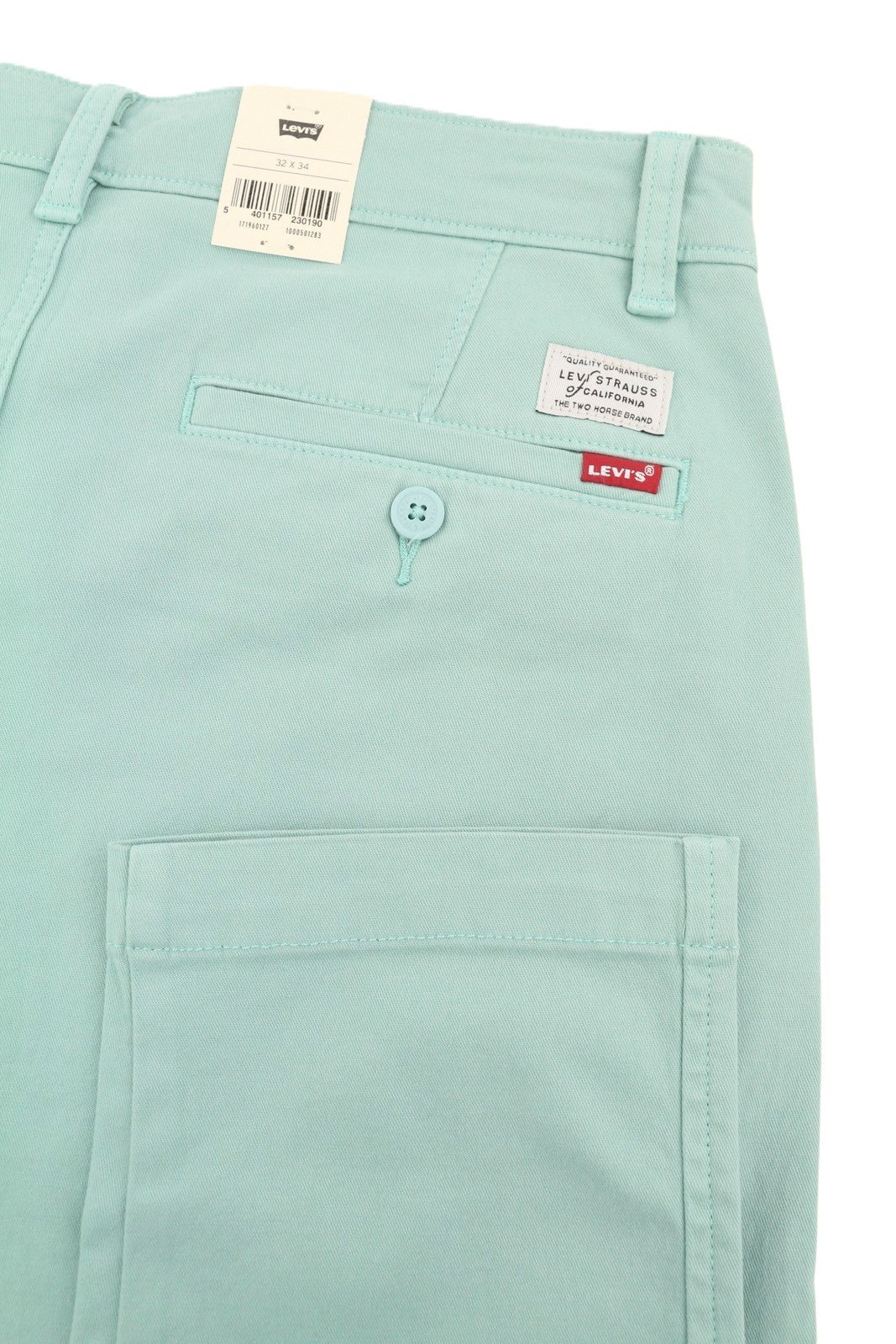 LEVI'S XX Chino Men Trousers W32/L34 Blue Big E Taper Stretch Zip Fly