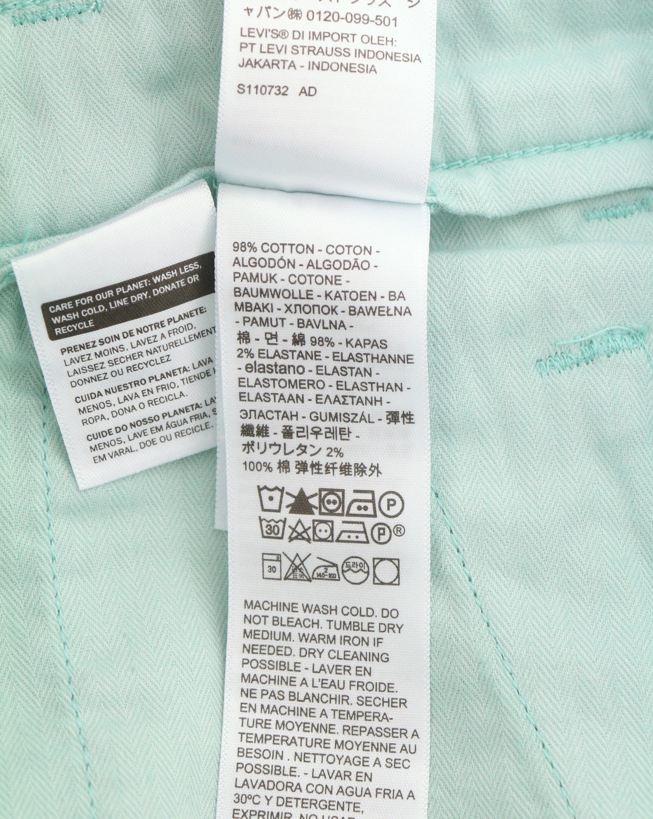 LEVI'S XX Chino Men Trousers W32/L34 Blue Big E Taper Stretch Zip Fly