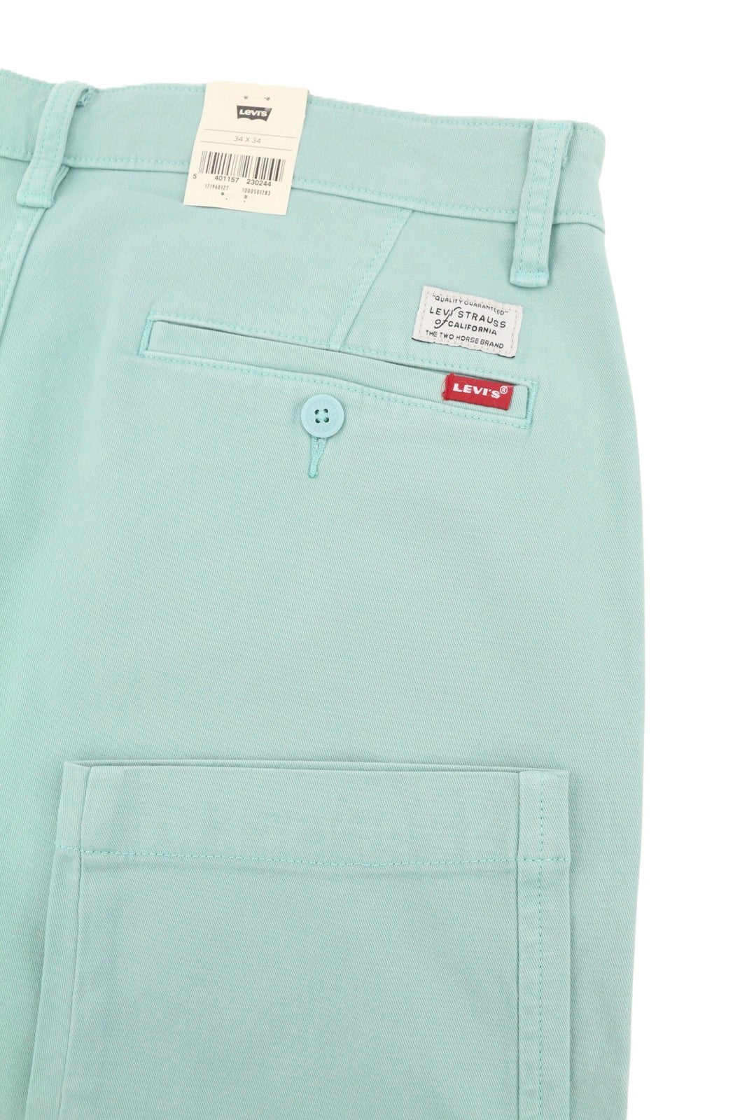 LEVI'S XX Chino Men Trousers W34/L34 Blue Stretch Zip Fly Big E Taper Fit