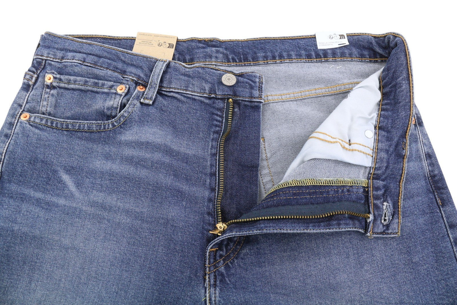 LEVI'S 512 Men Jeans W36/L32 Slim Taper Flex Stretch Washed Blue Denim