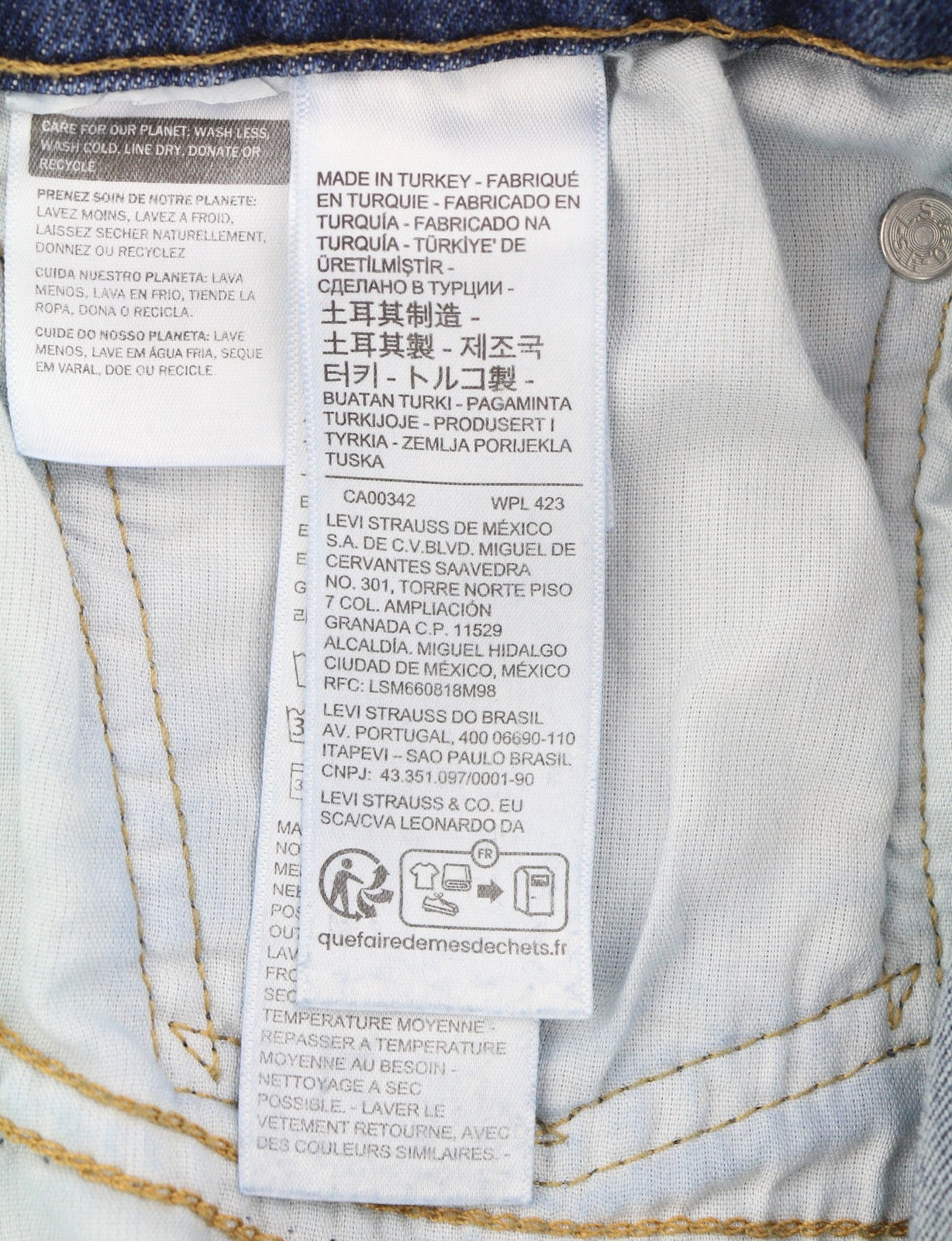 LEVI'S 512 Men Jeans W36/L32 Slim Taper Flex Stretch Washed Blue Denim