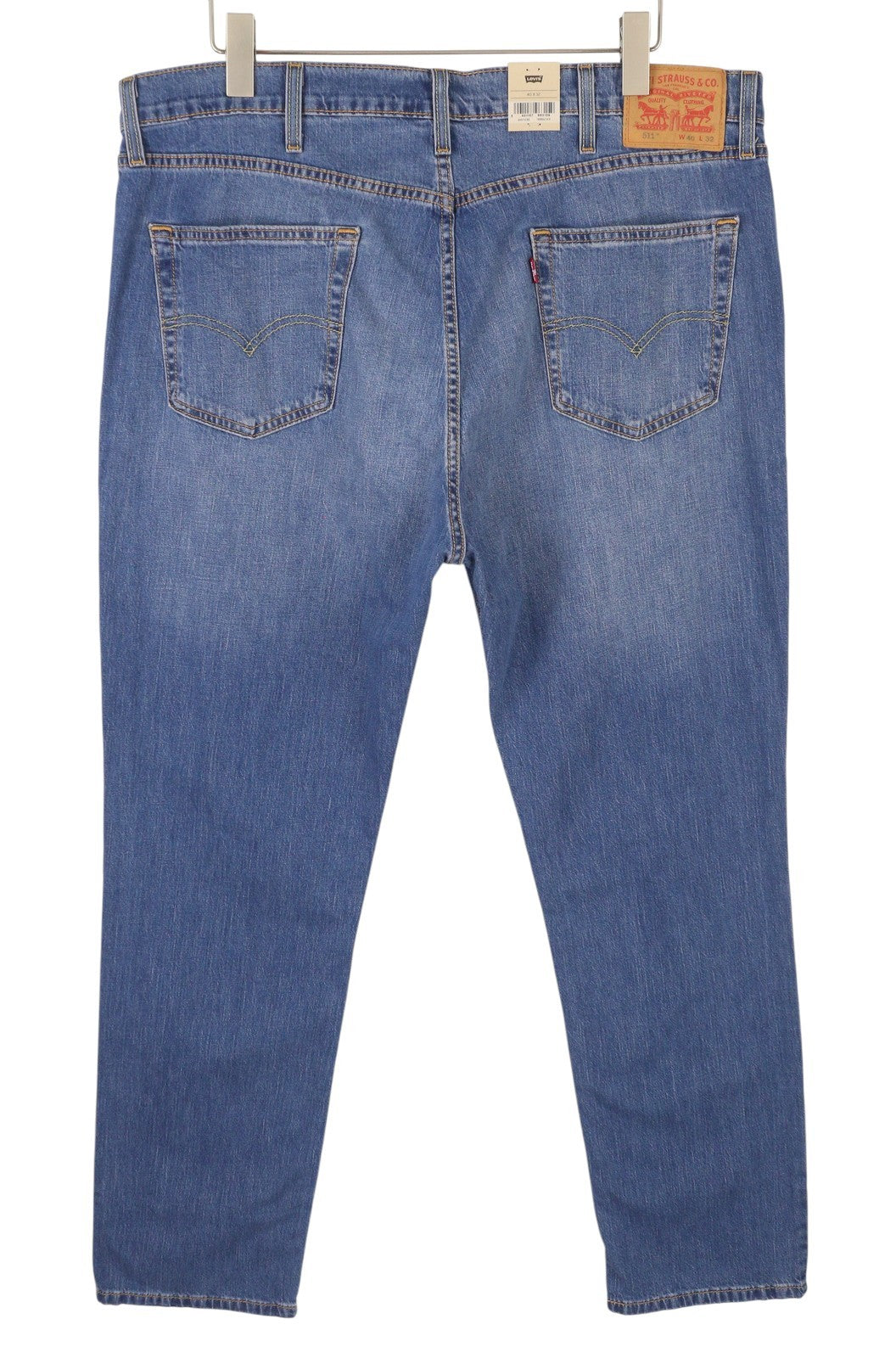 LEVI'S 511 Men Jeans W40/L32 Lightweight Stretch Denim Washed Blue Faded