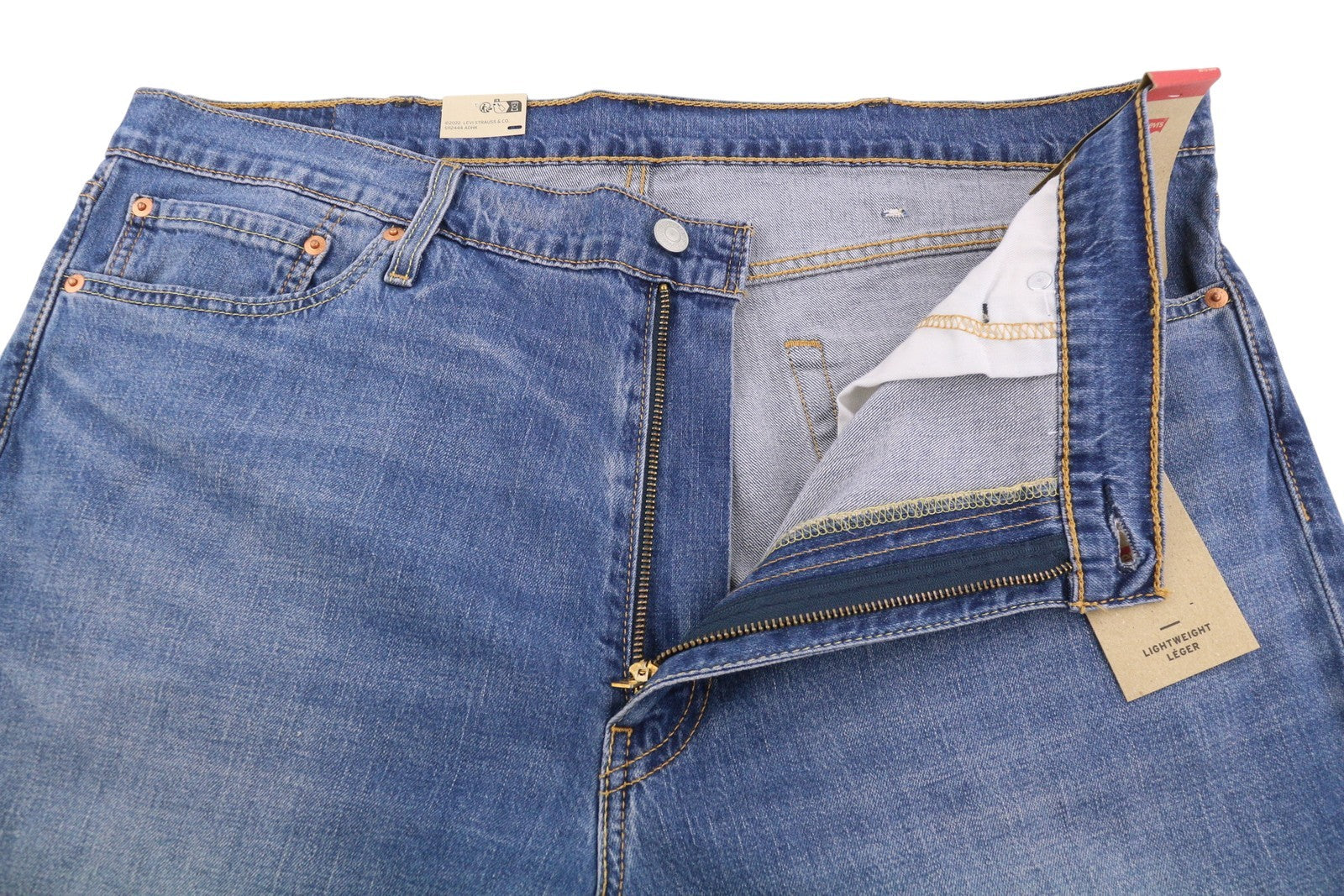 LEVI'S 511 Men Jeans W40/L32 Lightweight Stretch Denim Washed Blue Faded