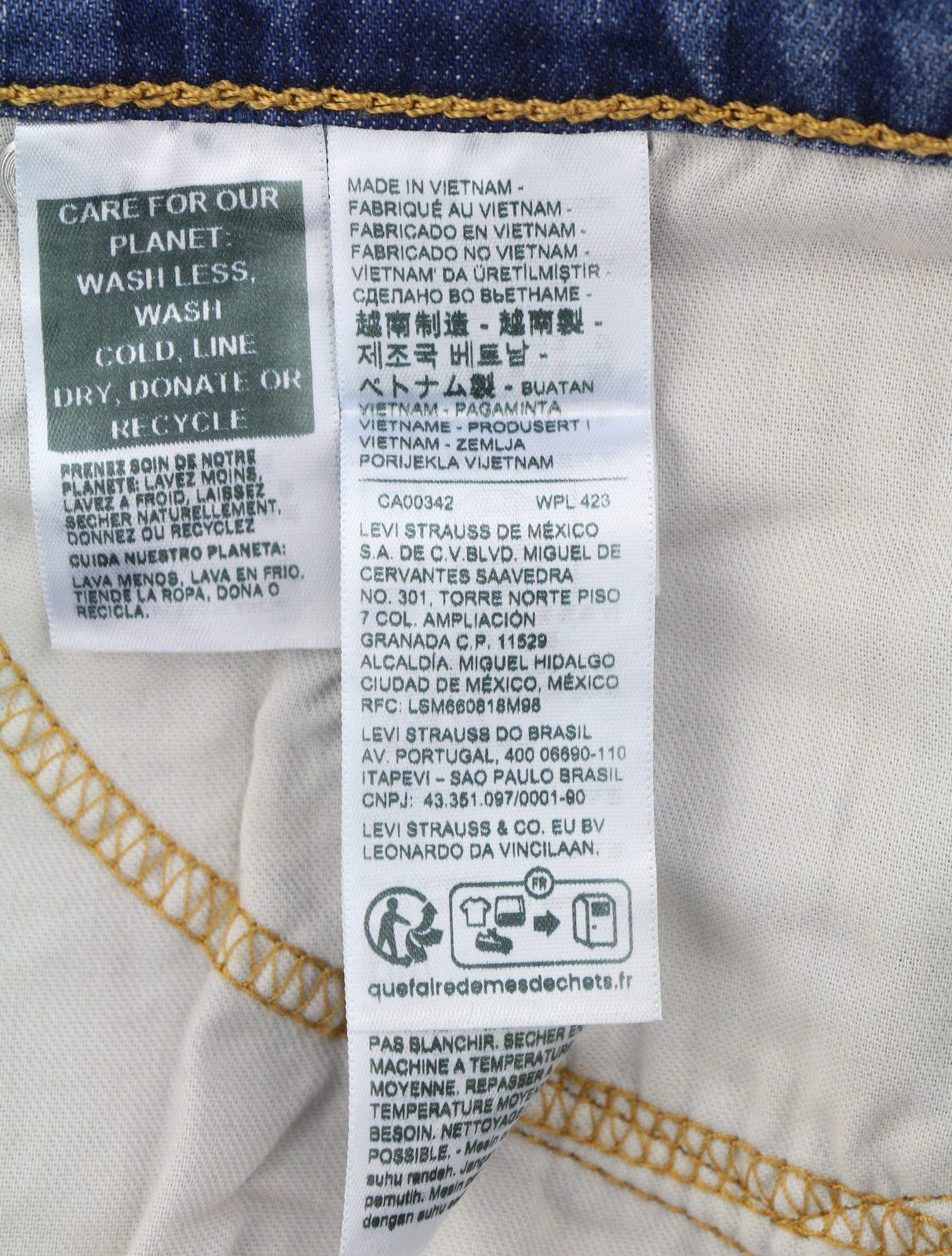 LEVI'S 511 Men Jeans W40/L32 Lightweight Stretch Denim Washed Blue Faded