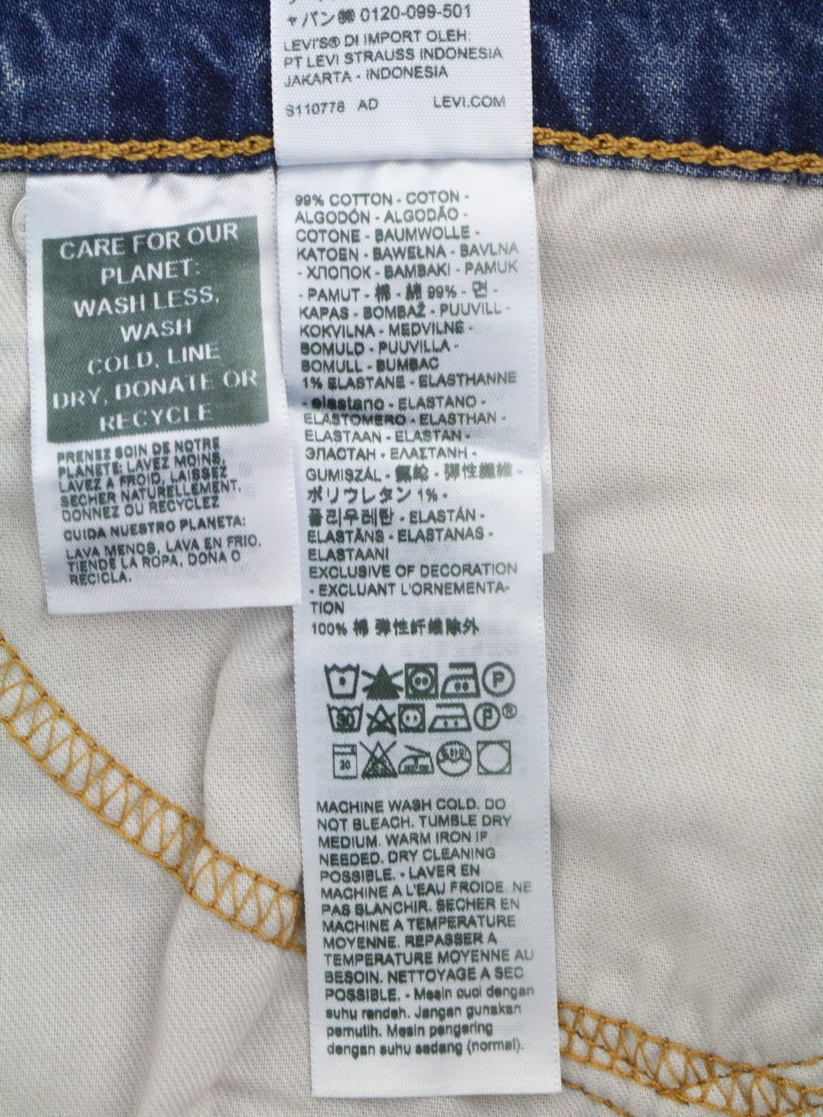 LEVI'S 511 Men Jeans W40/L32 Lightweight Stretch Denim Washed Blue Faded