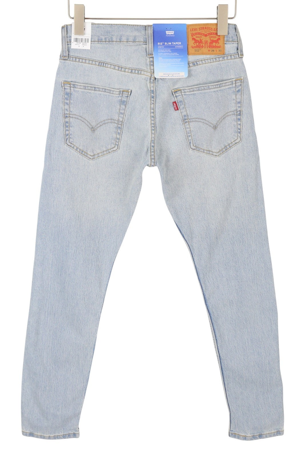 LEVI'S 512 Men Jeans W28/L30 Slim Taper Flex Stretch Washed Blue Denim