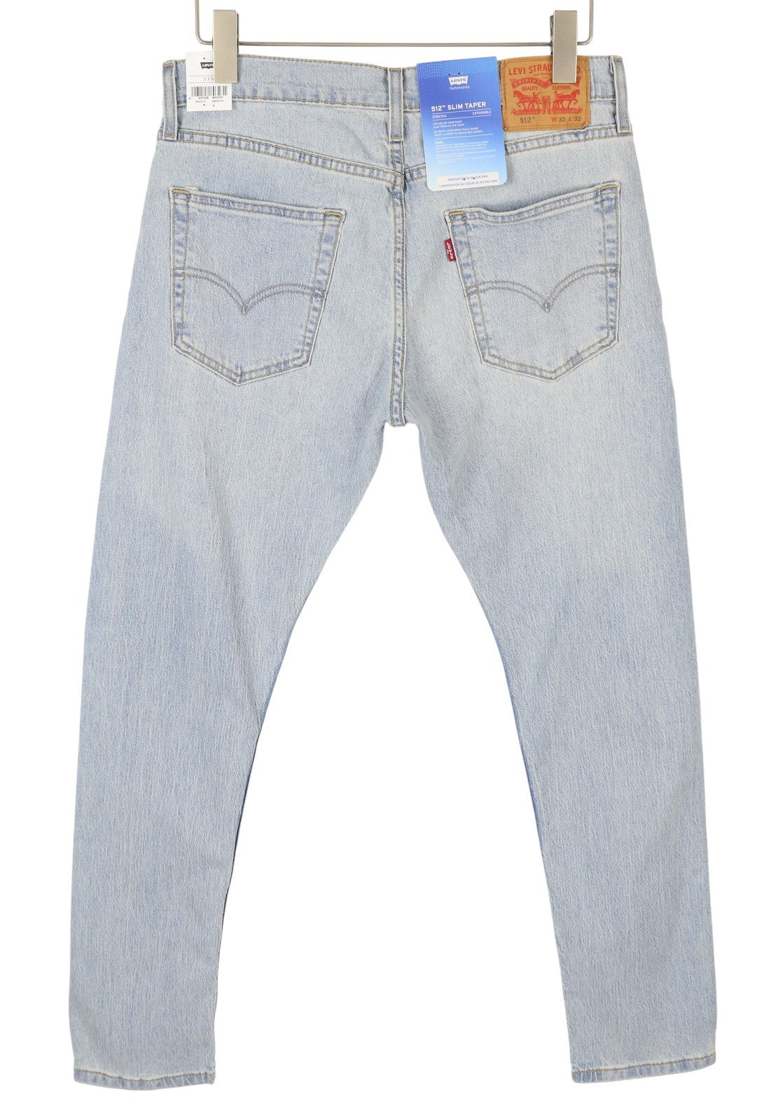 LEVI'S 512 Men Jeans W32/L32 Slim Taper Flex Stretch Washed Blue Denim