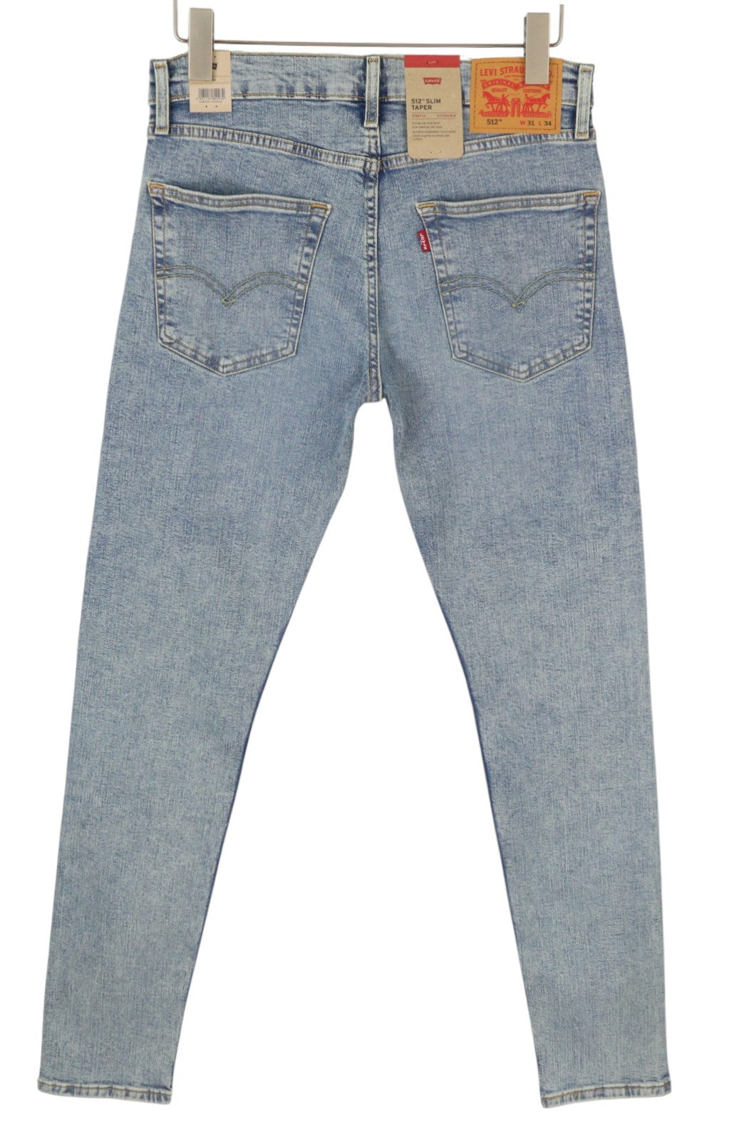 LEVI'S 512 Men Jeans W31/L34 Slim Taper Stretch Zip Fly Washed Blue
