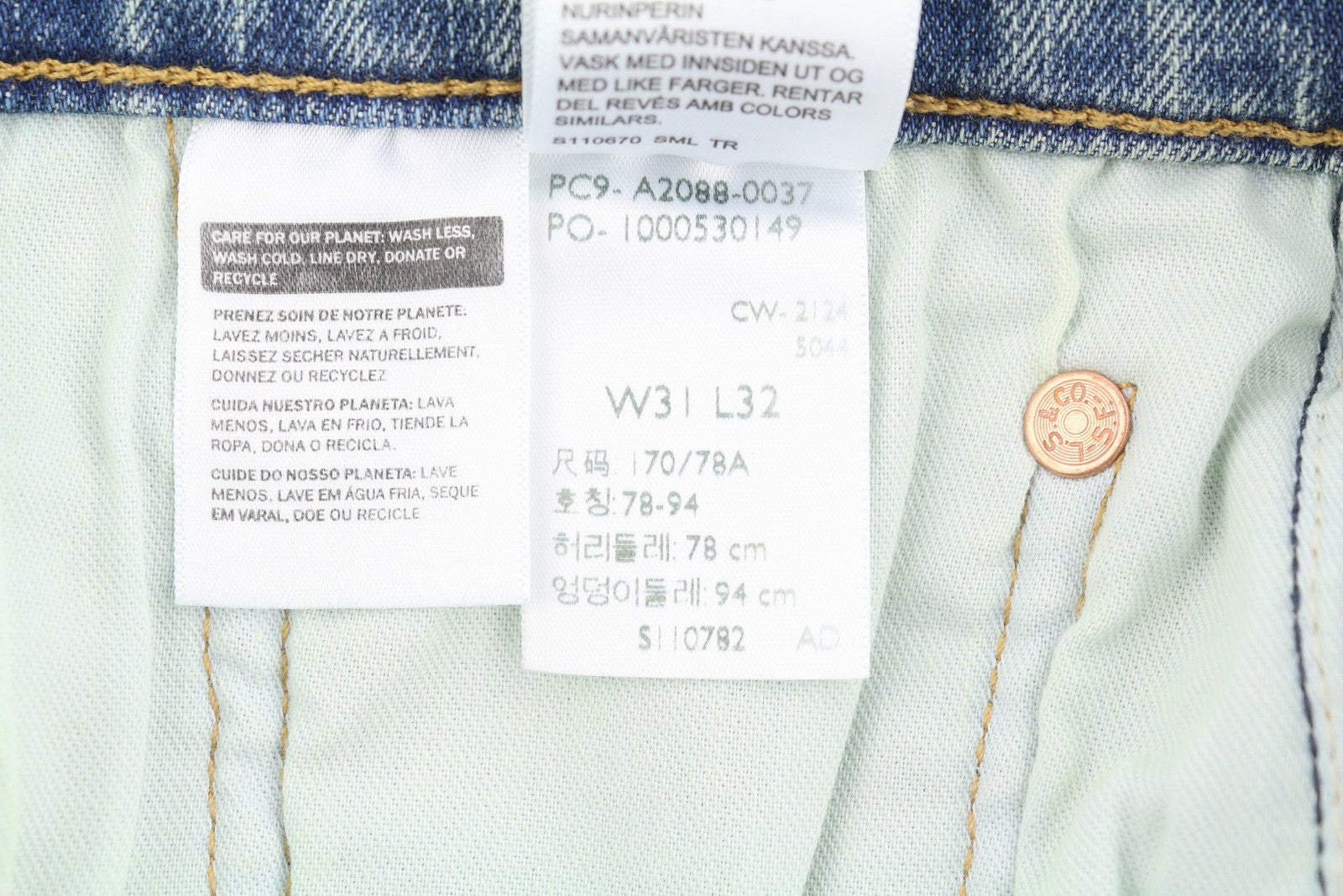 LEVI'S 502 Men Jeans W31/L32 Taper Fit Stretch Zip Fly Washed Blue