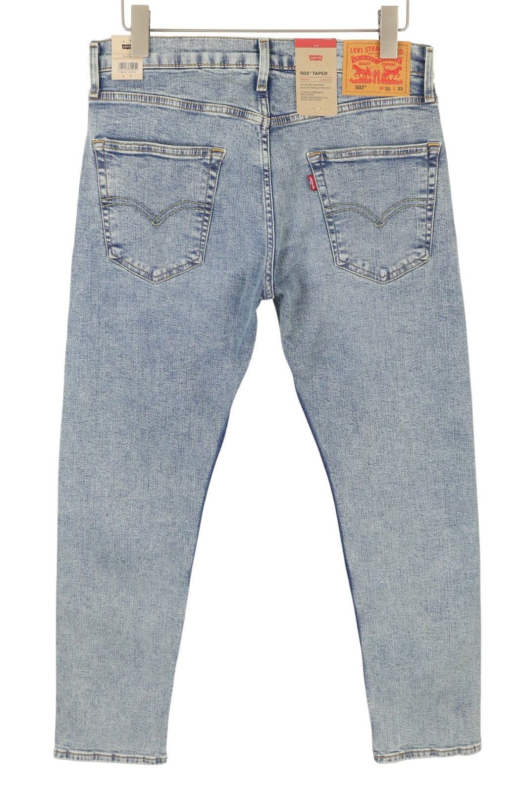LEVI'S 502 Men Jeans W31/L32 Taper Fit Stretch Zip Fly Washed Blue