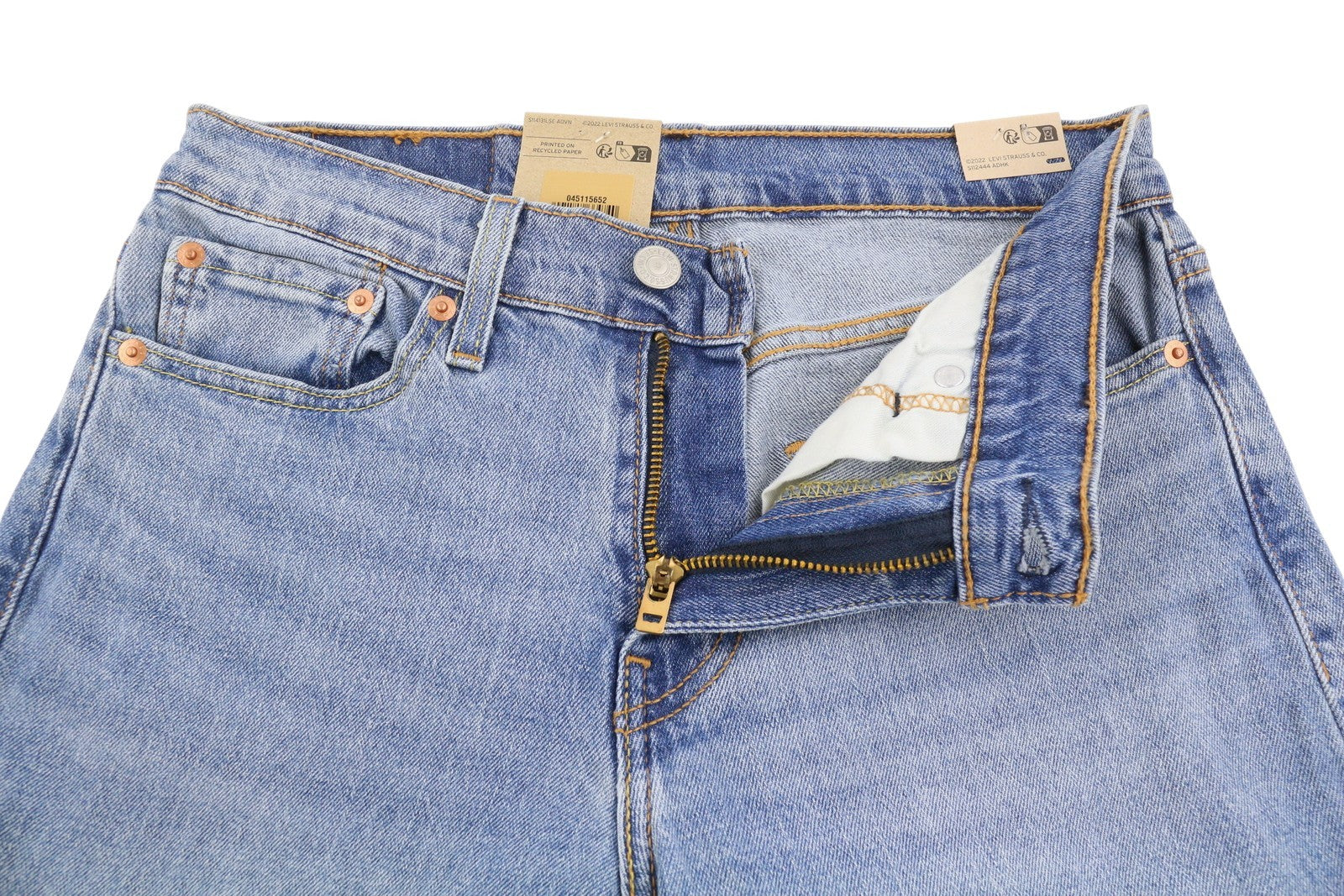 LEVI'S 511 Men Jeans W28/L32 Slim Flex Stretch Zip Fly Whiskered Blue