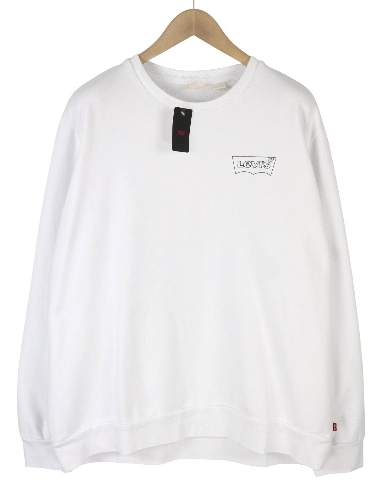 LEVI'S Standard Fit Men Sweatshirt 2XL White Crew Collar Graphic Logo Pull On
