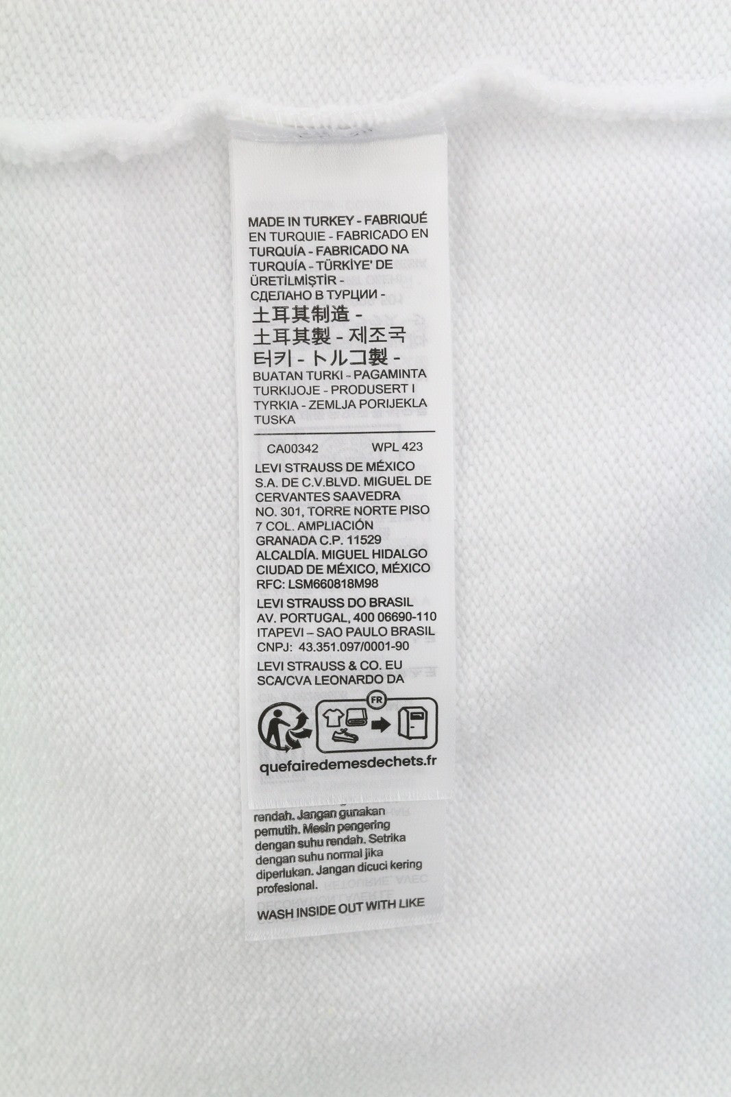 LEVI'S Standard Fit Men Sweatshirt 2XL White Crew Collar Graphic Logo Pull On