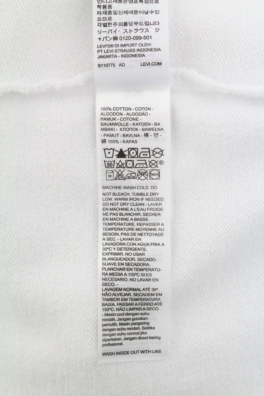 LEVI'S Standard Fit Men Sweatshirt 2XL White Crew Collar Graphic Logo Pull On