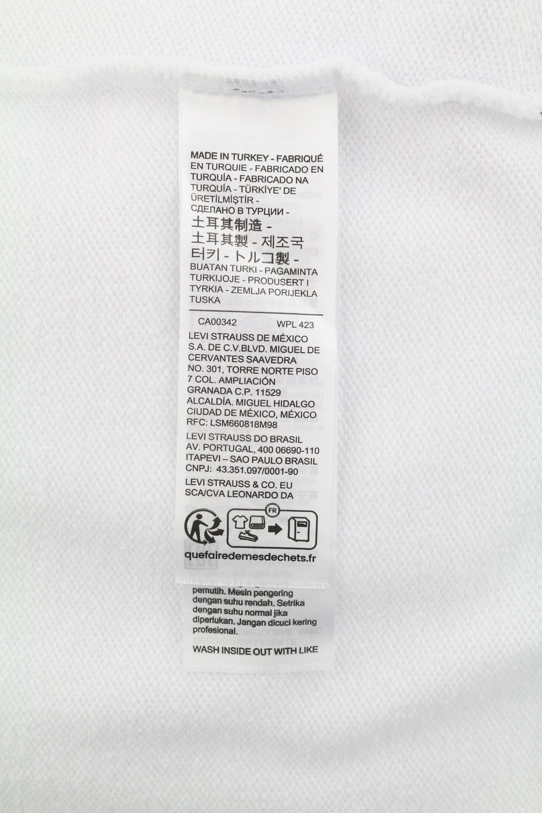 LEVI'S Relaxed Fit Men Sweatshirt S White Crew Collar Graphic Logo Pull On