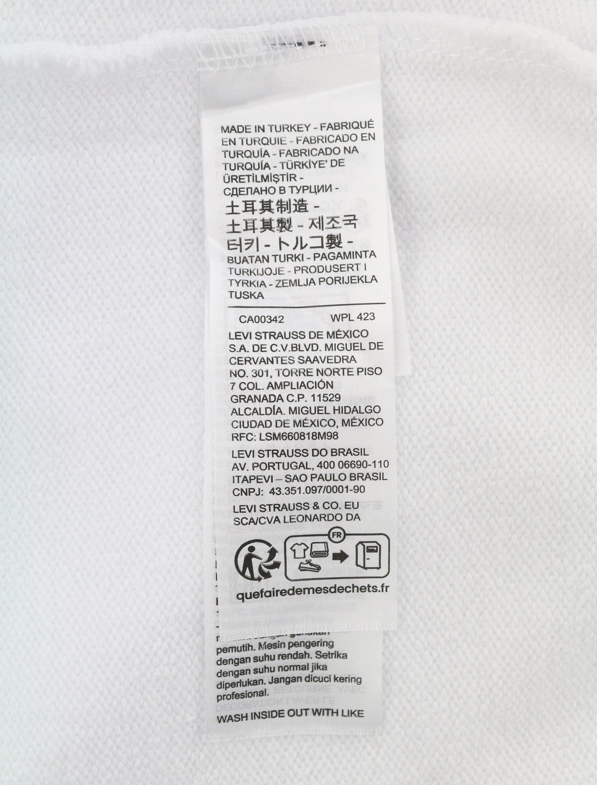 LEVI'S Standard Fit Men Sweatshirt L White Crew Collar Graphic Logo Pull On