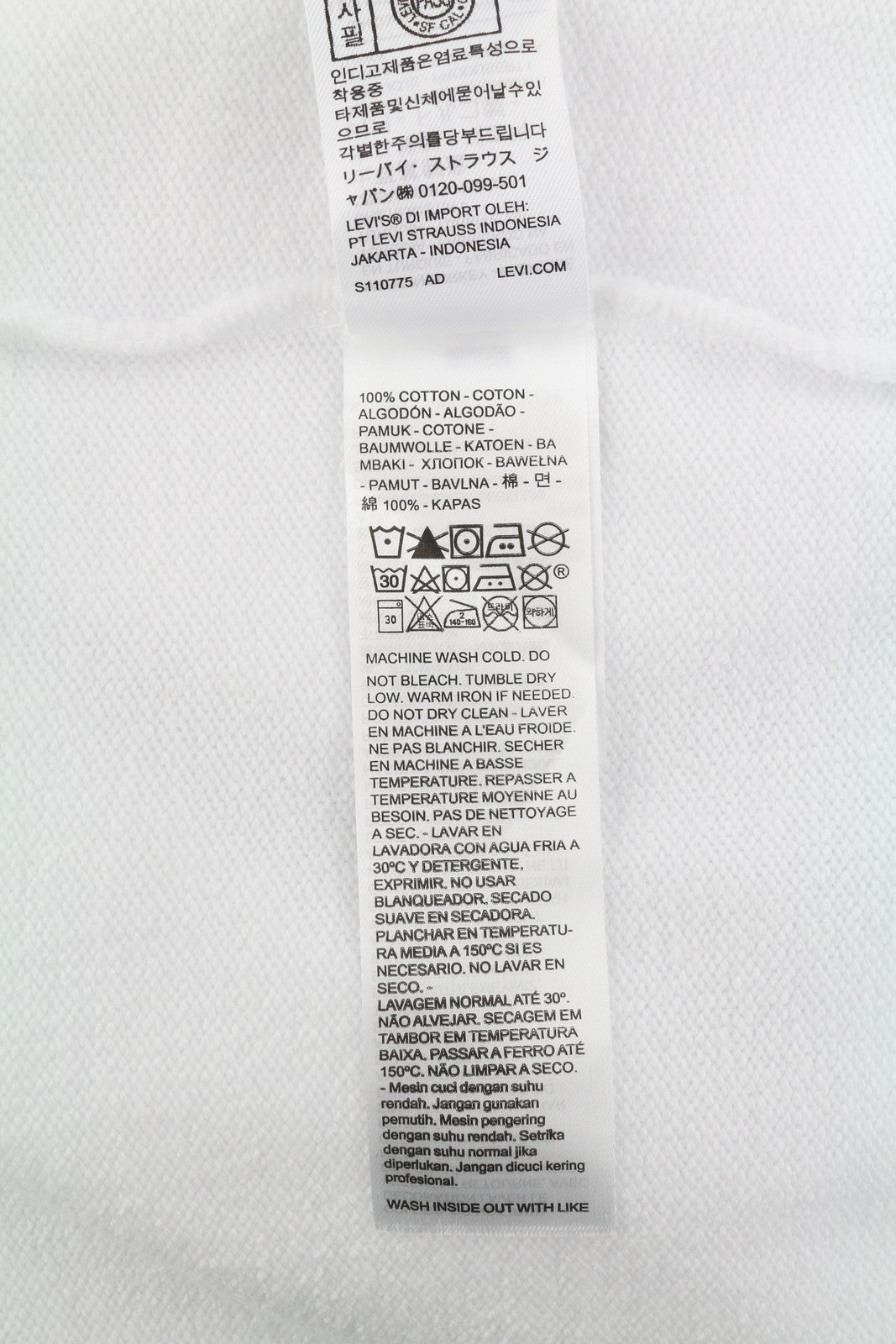 LEVI'S Standard Fit Men Sweatshirt 2XL White Crew Neck Graphic Logo Pull On