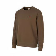 LEVI'S Standard Fit Men Sweatshirt XS Brown Crew Patch Logo Cotton Pull On