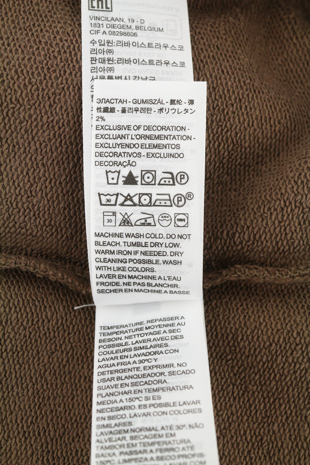 LEVI'S Standard Fit Men Sweatshirt XS Brown Crew Patch Logo Cotton Pull On