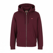 LEVI'S Standard Fit Men Hoodie XL Burgundy Full Zip Hooded Patch Logo