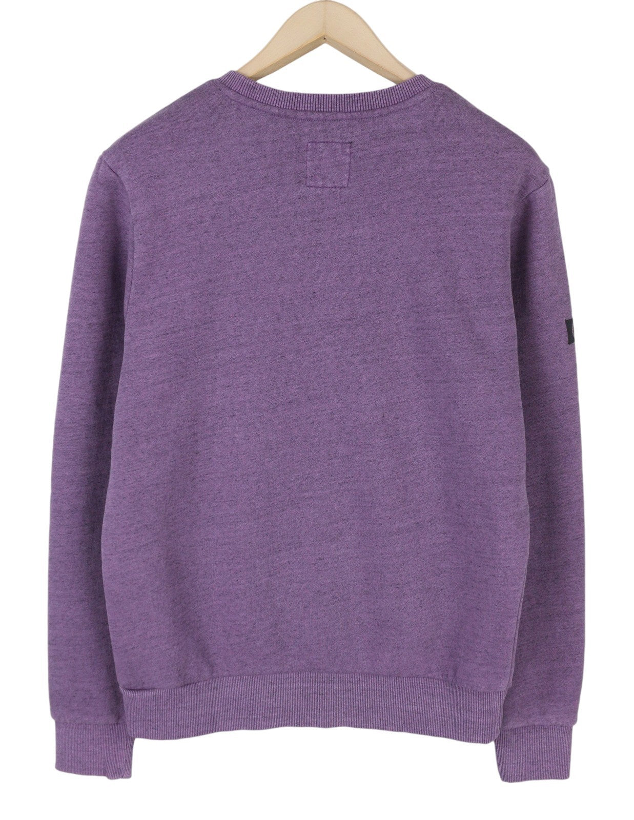 SUPERDRY College Script Graphic Men Sweatshirt M Purple Melange Pull On