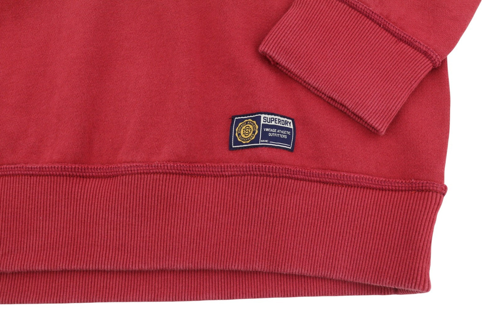 SUPERDRY Vintage Athletic Half Zip Men Sweatshirt M Red Logo Pull On