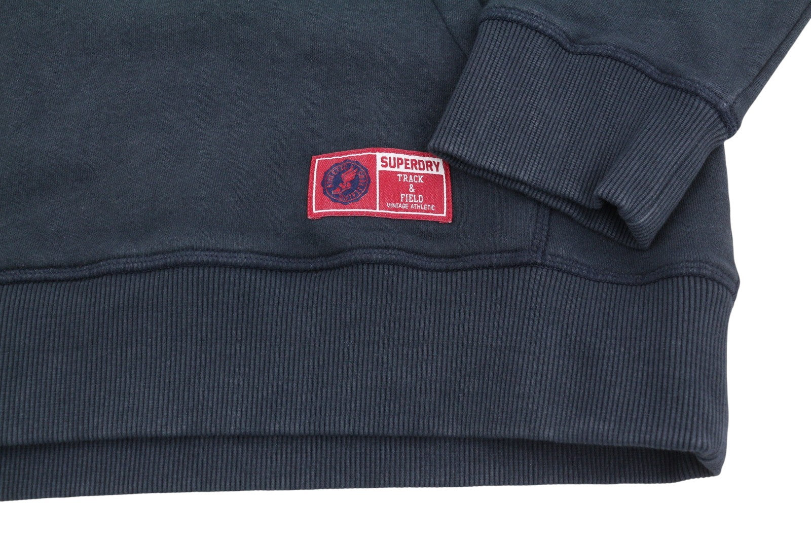 SUPERDRY Track & Field Graphic Men Hoodie M Dark Blue Kangaroo Pull On
