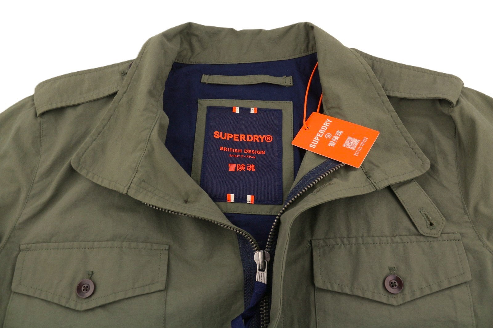 SUPERDRY Essential Technical Field Men Jacket M Green Lightweight Half Lined