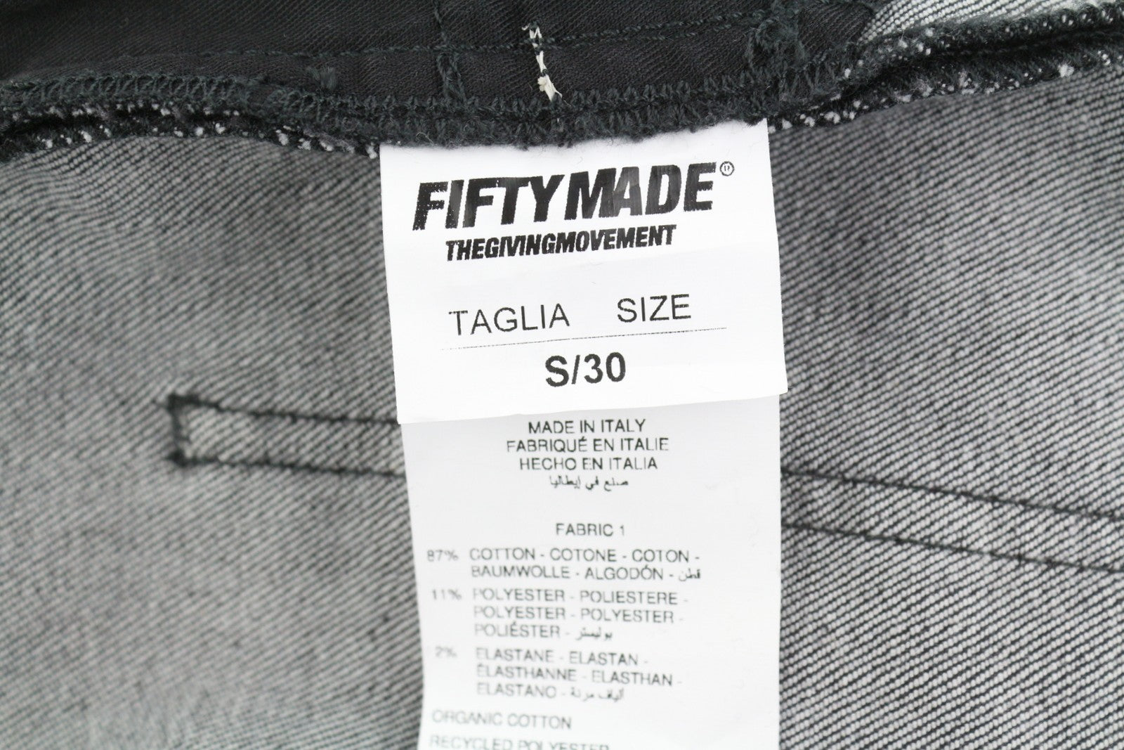THE GIVING MOVEMENT Fifty Made Men Jeans W30 Distress Skinny Limited Edition