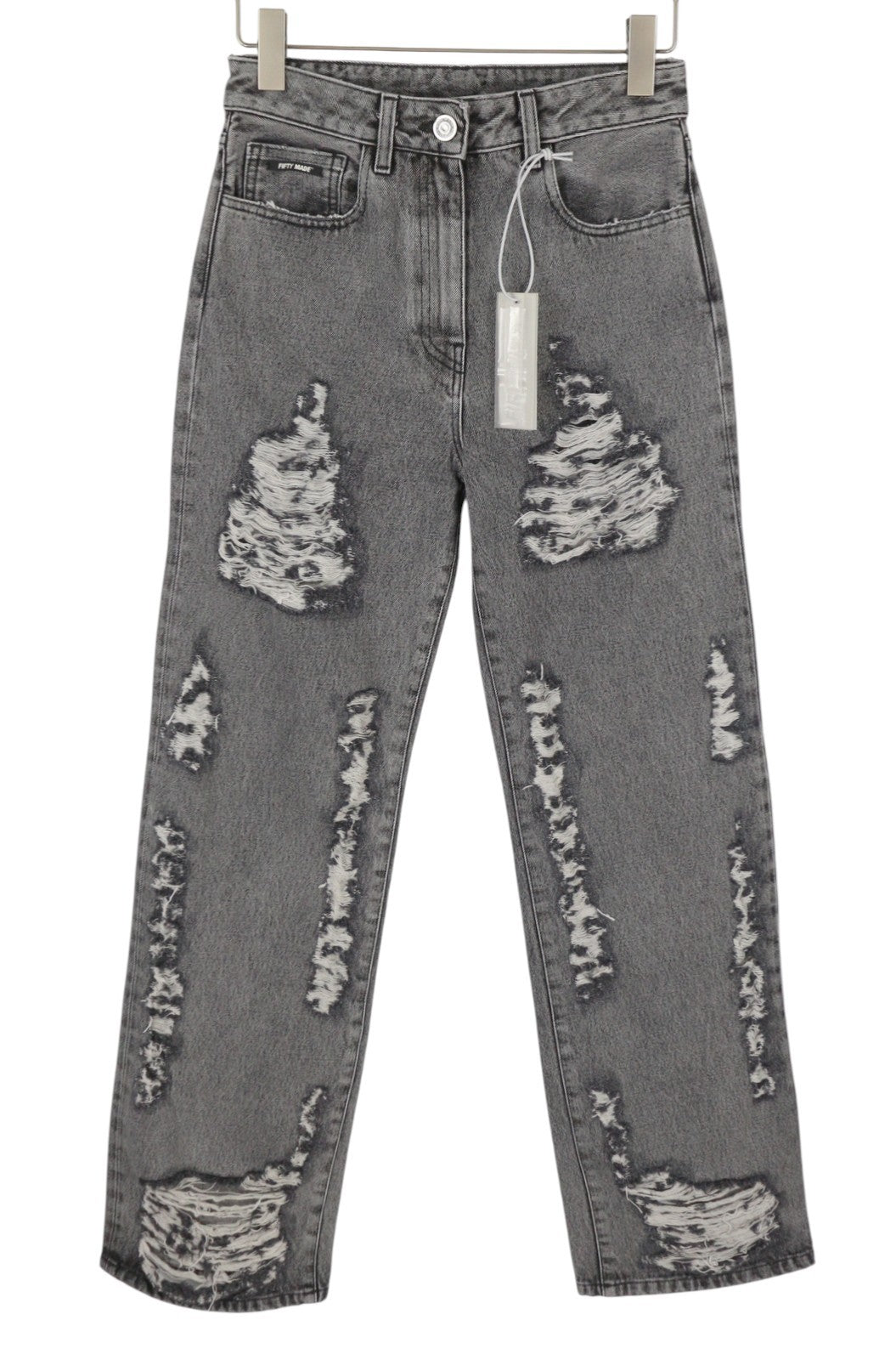 THE GIVING MOVEMENT Fifty Made Women Jeans W26 Grey Distressed Limited Edition
