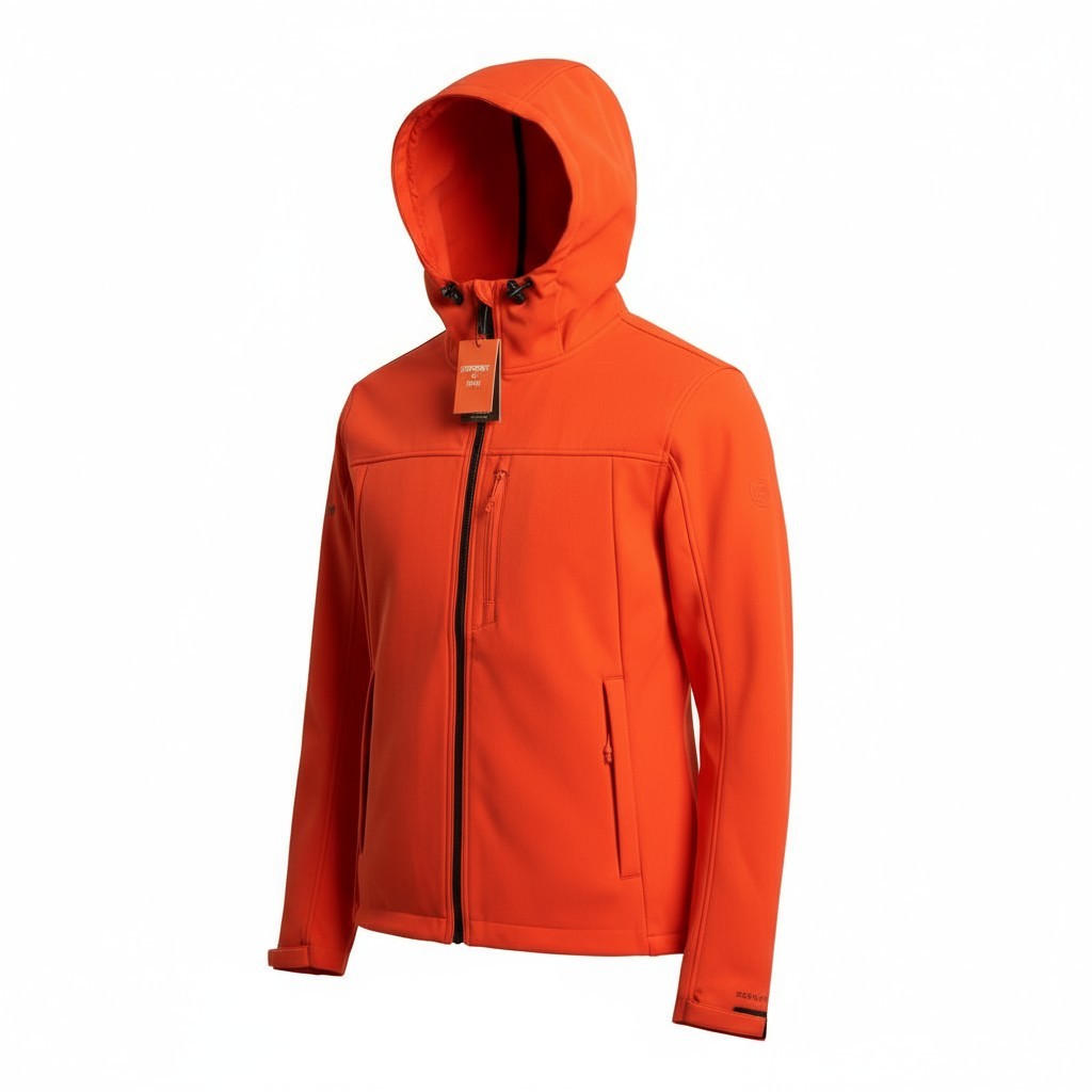 SUPERDRY Hooded Soft Shell Men Jacket 2XL Orange Full Zip Lightweight Evolution